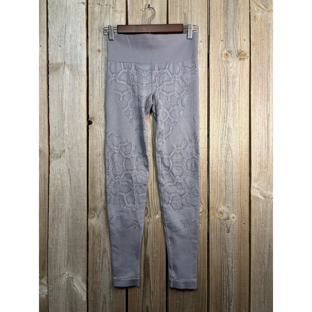 Varley Grey Snake Print Seamless‎ High Rise Leggings Small Ribbed Activewear